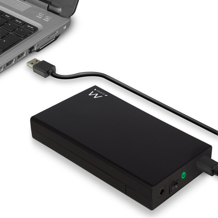 EWENT EW7056 Caja para disco duro externo 3,5 pulgadas SATA USB 3.2 Gen 1 Negro