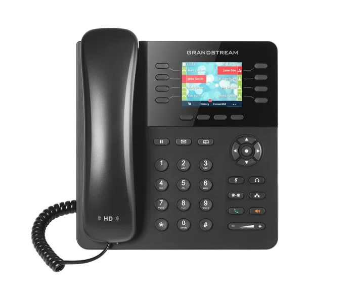 Grandstream GXP2135 Teléfono IP Negro para escritorio/pared, 8 líneas, pantalla TFT de 2.8", Bluetooth, Gigabit Ethernet, PoE