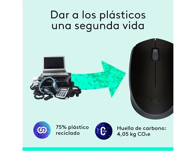 Logitech B170 Ratón Inalámbrico Negro/Gris