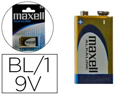 Maxell Pila Alcalina 9V 6LR61-LR09 1 Unidad