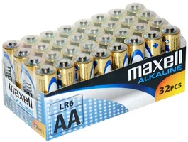 Maxell Pilas Alcalinas AA LR06 Pack de 32 unidades