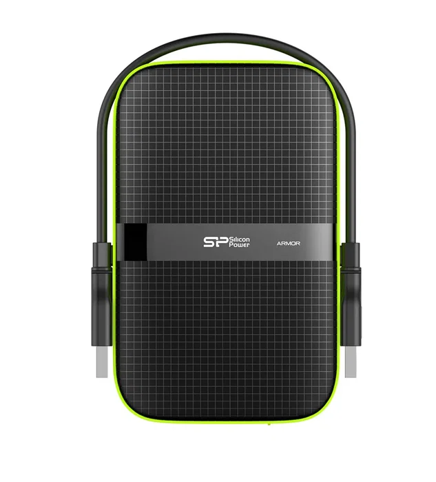 Silicon Power Armor A60 Disco Duro Externo HDD 2TB 2.5" USB 3.2 Gen 1, Resistente al Agua IPX4 y Golpes, Negro