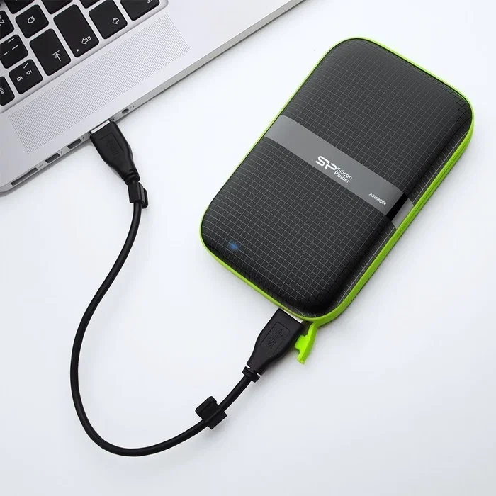 Silicon Power Armor A60 Disco Duro Externo HDD 2TB 2.5" USB 3.2 Gen 1, Resistente al Agua IPX4 y Golpes, Negro