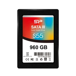 Silicon Power Slim S55 Disco SSD Interno de 960 GB 2.5" SATA III TLC, 6 Gb/s, Soporte S.M.A.R.T. y TRIM