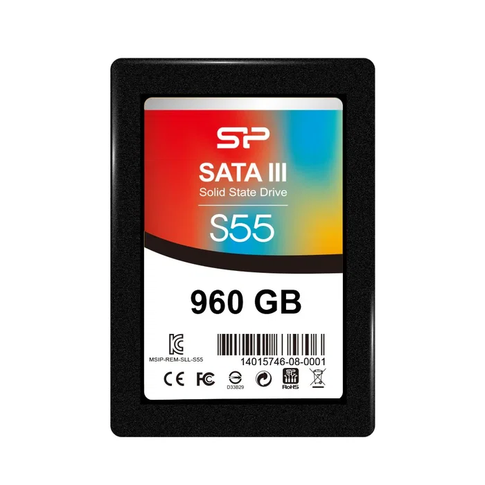 Silicon Power Slim S55 Disco SSD Interno de 960 GB 2.5" SATA III TLC, 6 Gb/s, Soporte S.M.A.R.T. y TRIM