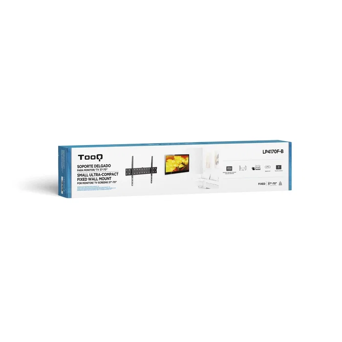 Tooq LP4170F-B Soporte Fijo de Pared para TV de 37-70 Pulgadas, Ultrafino, Peso Máx. 40 kg, VESA 600x400 mm, Negro