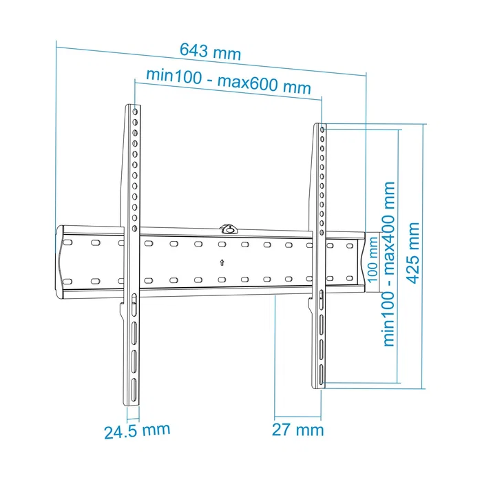 Tooq LP4170F-B Soporte Fijo de Pared para TV de 37-70 Pulgadas, Ultrafino, Peso Máx. 40 kg, VESA 600x400 mm, Negro