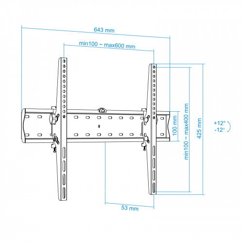 Tooq Soporte de Pared Inclinable LP4270T-B para TV de 37-70 pulgadas Tooq Soporte de Pared Inclinable LP4270T-B para TV de 37-70 pulgadas