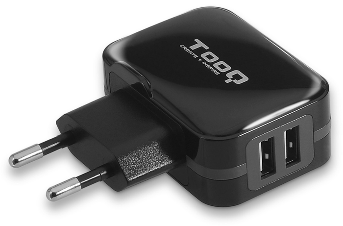Tooq TQWC-1S02 Cargador de Pared 2xUSB Negro