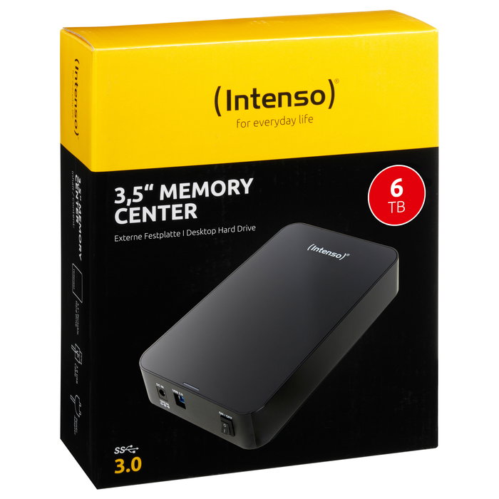 Intenso Disco Duro Externo HDD 6TB USB 3.0 para PC Sobremesa 3.5" Negro - Almacenamiento Portátil Intenso Disco Duro Externo HDD 6TB USB 3.0 para PC Sobremesa 3.5" Negro - Almacenamiento Portátil