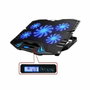 EWENT Base de refrigeración EW1259 para portátiles de hasta 17 pulgadas con 5 ventiladores y LED azul