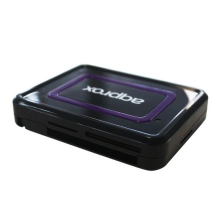 Approx Lector de Tarjetas Externo APPCRDNIB USB 2.0 para DNIe, Smart Cards y SIM, 7 Ranuras, Compatible con Windows