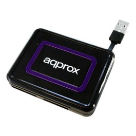 Approx Lector de Tarjetas Externo APPCRDNIB USB 2.0 para DNIe, Smart Cards y SIM, 7 Ranuras, Compatible con Windows