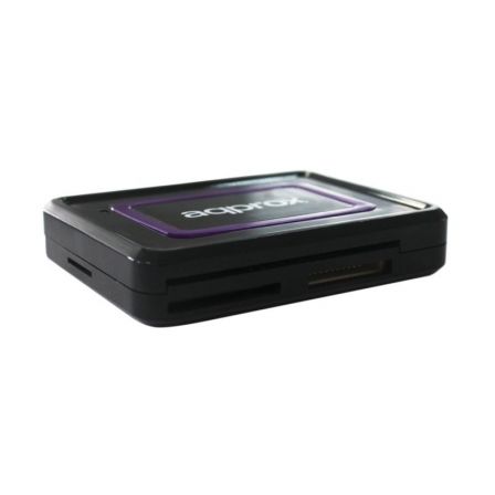 Approx Lector de Tarjetas Externo APPCRDNIB USB 2.0 para DNIe, Smart Cards y SIM, 7 Ranuras, Compatible con Windows