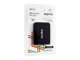 Approx appCRDNIB Lector de tarjetas externo USB 2.0 para DNIe y tarjetas inteligentes, compatible con tarjetas SIM y 7 ranuras (SD, MicroSD, CF, etc.) para Windows