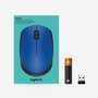 Logitech M171 Ratón Inalámbrico Azul/Negro, 1000 DPI, 2.4 GHz
