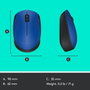Logitech M171 Ratón Inalámbrico Azul/Negro, 1000 DPI, 2.4 GHz