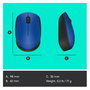 Logitech M171 Ratón Inalámbrico Azul/Negro, 1000 DPI, 2.4 GHz