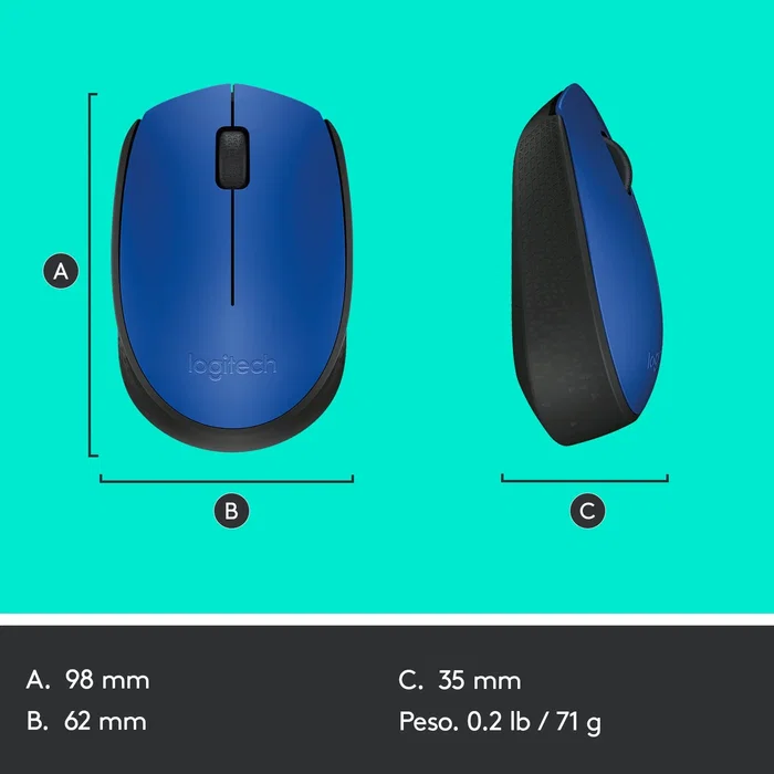 Logitech M171 Ratón Inalámbrico Azul Logitech M171 Ratón Inalámbrico Azul