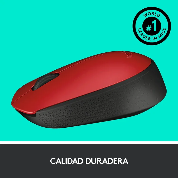 Logitech M171 Ratón Inalámbrico Ambidextro Rojo/Negro