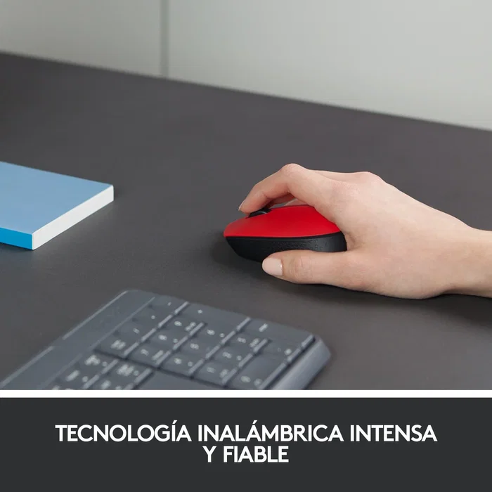 Logitech M171 Ratón Inalámbrico Ambidextro Rojo/Negro