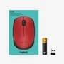 Logitech M171 Ratón Inalámbrico Ambidextro Rojo/Negro
