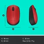 Logitech M171 Ratón Inalámbrico Ambidextro Rojo/Negro