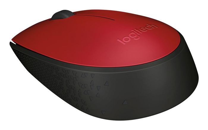 Logitech M171 Ratón Inalámbrico, RF Wireless, Pila Alcalina, Rojo