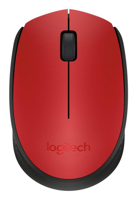 Logitech M171 Ratón Inalámbrico, RF Wireless, Pila Alcalina, Rojo