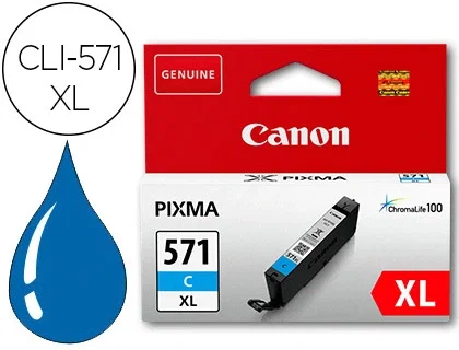 Canon Cartucho de Tinta CLI-571CXL Cian Alto Rendimiento (XL)