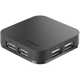 D-Link Hub USB 2.0 DUB-H4 con 4 Puertos Tipo A y 1 Puerto Tipo B, Alta Velocidad 480Mbps, Compatible Windows/Apple
