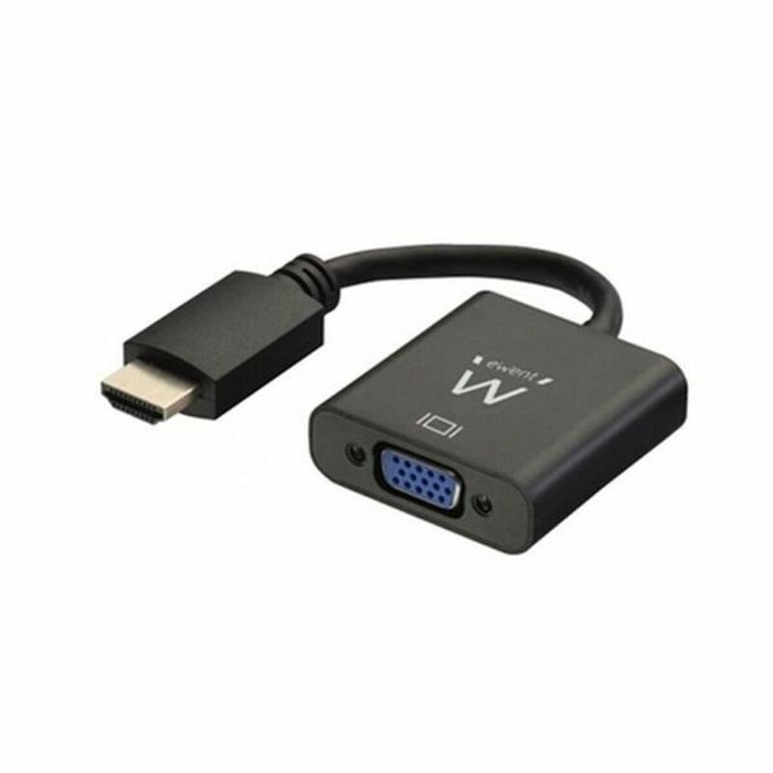 Ewent EW9864 Adaptador HDMI a VGA con Audio, 0,2 m, Negro