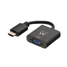 Ewent Adaptador HDMI a VGA con Audio 3.5mm, Conversor de Video, Longitud 0.2 m, Máxima Resolución 1920x1200 Píxeles, Negro, Referencia EW9864
