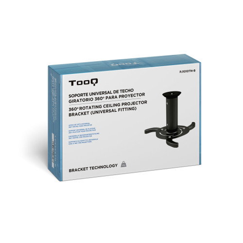 Tooq Soporte Universal de Techo Giratorio 360º para Proyector Negro
