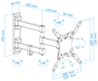 Tooq Soporte de Pared Articulado LP2142TNL-B para Pantallas de 13-42 Pulgadas