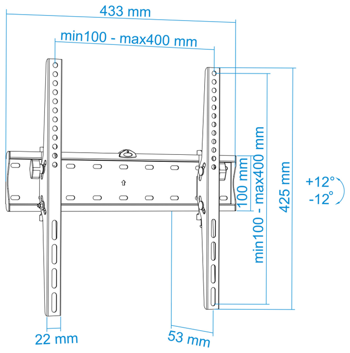 TooQ Soporte de Pared Inclinable para TV y Monitor 32-55 Pulgadas Negro LP4255T-B TooQ Soporte de Pared Inclinable para TV y Monitor 32-55 Pulgadas Negro LP4255T-B