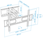 Tooq Soporte de Pared Giratorio e Inclinable LP6270TN-B para TV de 37-70 pulgadas