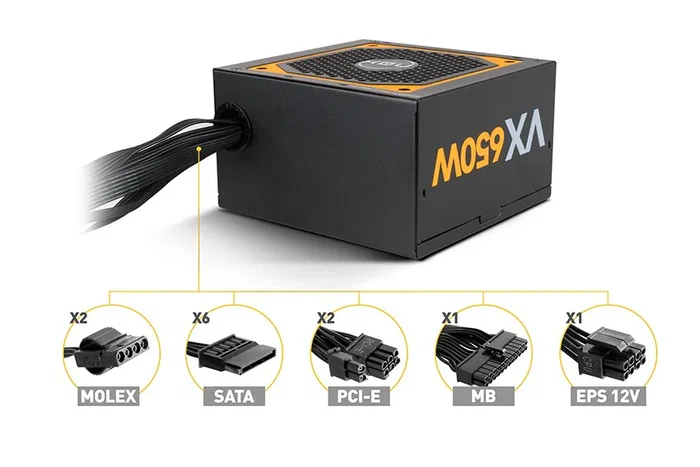 NOX Urano VX 650W - Fuente de alimentación ATX - Certificación 80 PLUS Bronze - Ventilador PWM 120mm - Cables planos - PC Gaming