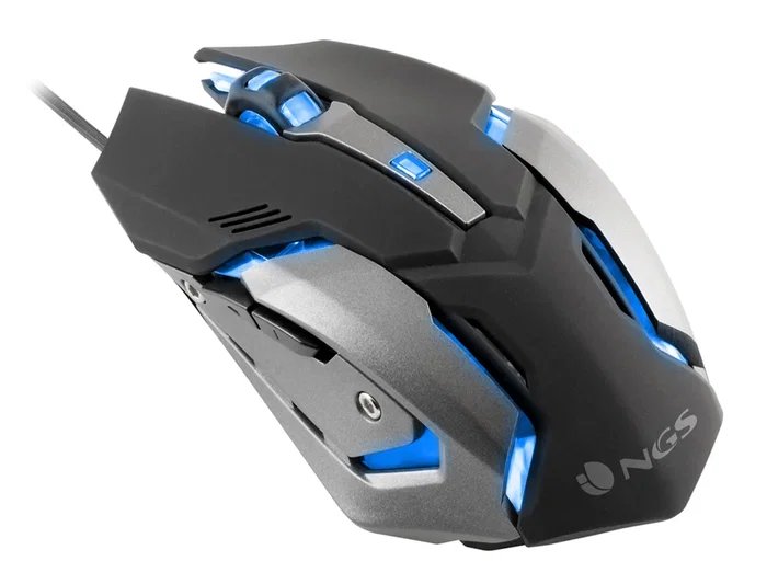 Raton Ngs Gaming Gmx-100 Optico 1000-1200-1800-2400 Dpi 6 Botones Led 7 Colores 2,4 grhz