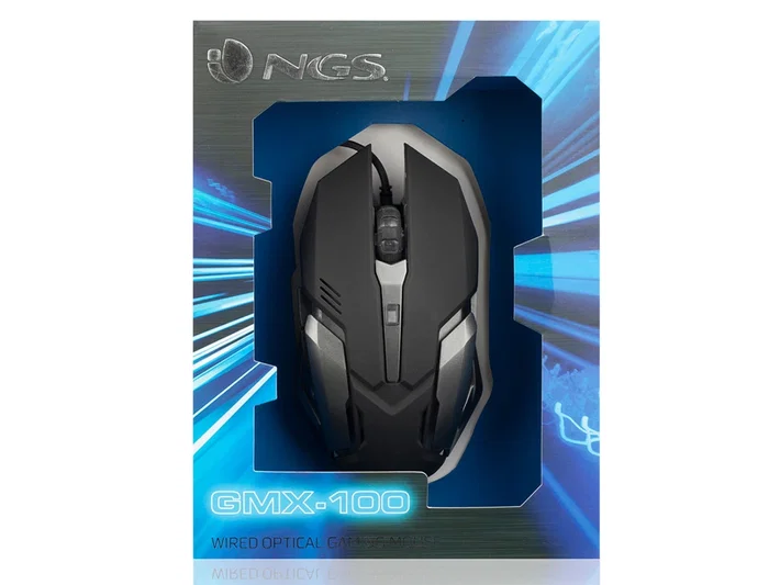 Raton Ngs Gaming Gmx-100 Optico 1000-1200-1800-2400 Dpi 6 Botones Led 7 Colores 2,4 grhz