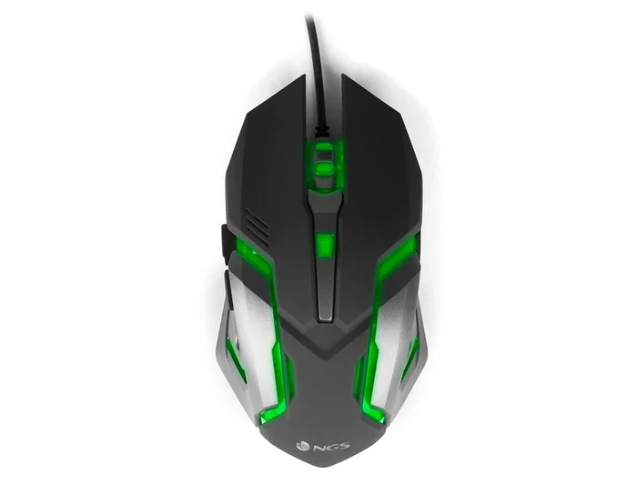 Raton Ngs Gaming Gmx-100 Optico 1000-1200-1800-2400 Dpi 6 Botones Led 7 Colores 2,4 grhz