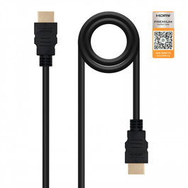 Nanocable 10.15.3601-L150 Cable HDMI 2.0 Premium Certificado para 4K @ 60Hz HDR 18 Gbps, Hembra-Hembra 1.5 Metros, Negro