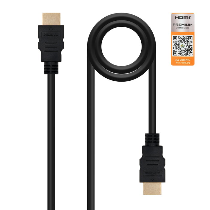 Nanocable Cable HDMI V2.0 Premium 1m Negro Nanocable Cable HDMI V2.0 Premium 1m Negro