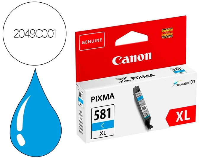 Canon CLI-581XL Cian Cartucho de Tinta Canon CLI-581XL Cian Cartucho de Tinta