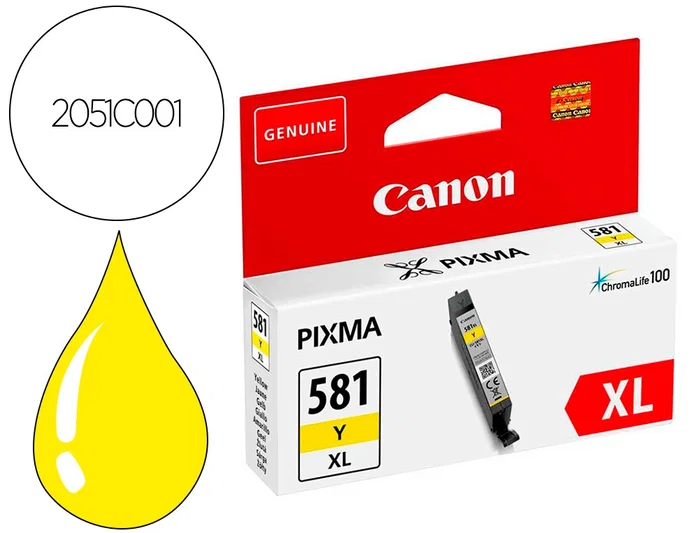 Canon Cartucho de tinta CLI-581XL Amarillo Canon Cartucho de tinta CLI-581XL Amarillo