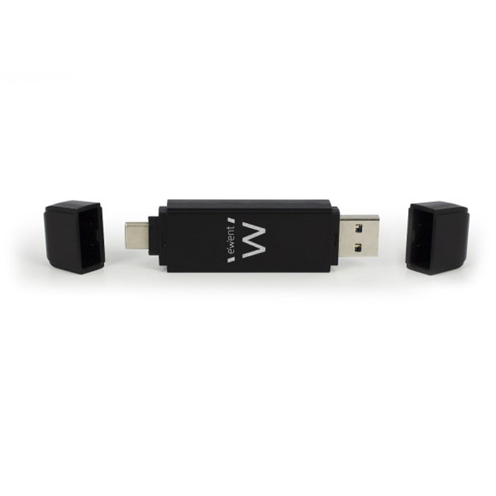 EWENT Lector de tarjetas EW1075 USB-C/USB-A Negro