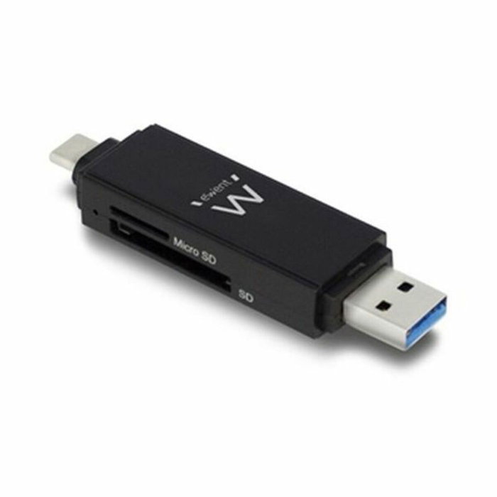 EWENT Lector de tarjetas EW1075 USB-C/USB-A Negro