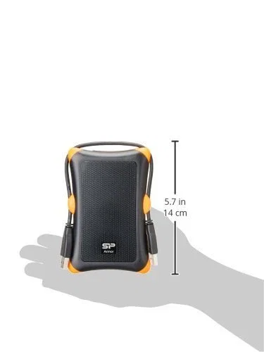 Silicon Power Armor A30 Disco Duro Externo 1 TB HDD 2.5" USB 3.2 Gen 1 - Resistente a Golpes, Negro