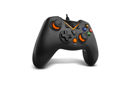 KROM NXKROMKEY Mando y Volante USB Analógico/Digital con Botones Retroiluminados y Motores de Vibración Duales, Compatible con Android, PC, Playstation 3