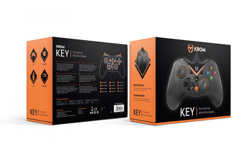 Krom Gamepad Key NXKROMKEY Negro USB Analógico/Digital con Motores de Vibración Duales y Botones Retroiluminados Krom Gamepad Key NXKROMKEY Negro USB Analógico/Digital con Motores de Vibración Duales y Botones Retroiluminados